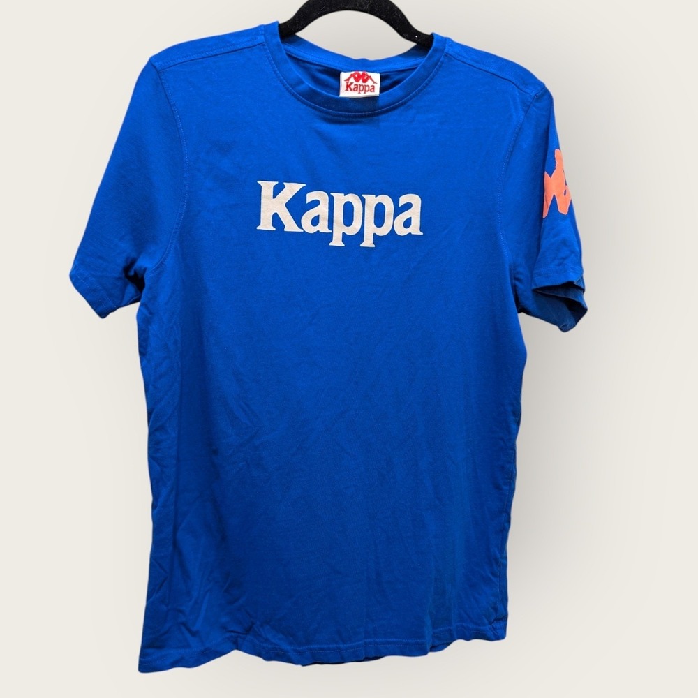 Kappa Mens Graphic T-Shirt Blue Short Sleeve Omini Logo Crew Neck Size Small